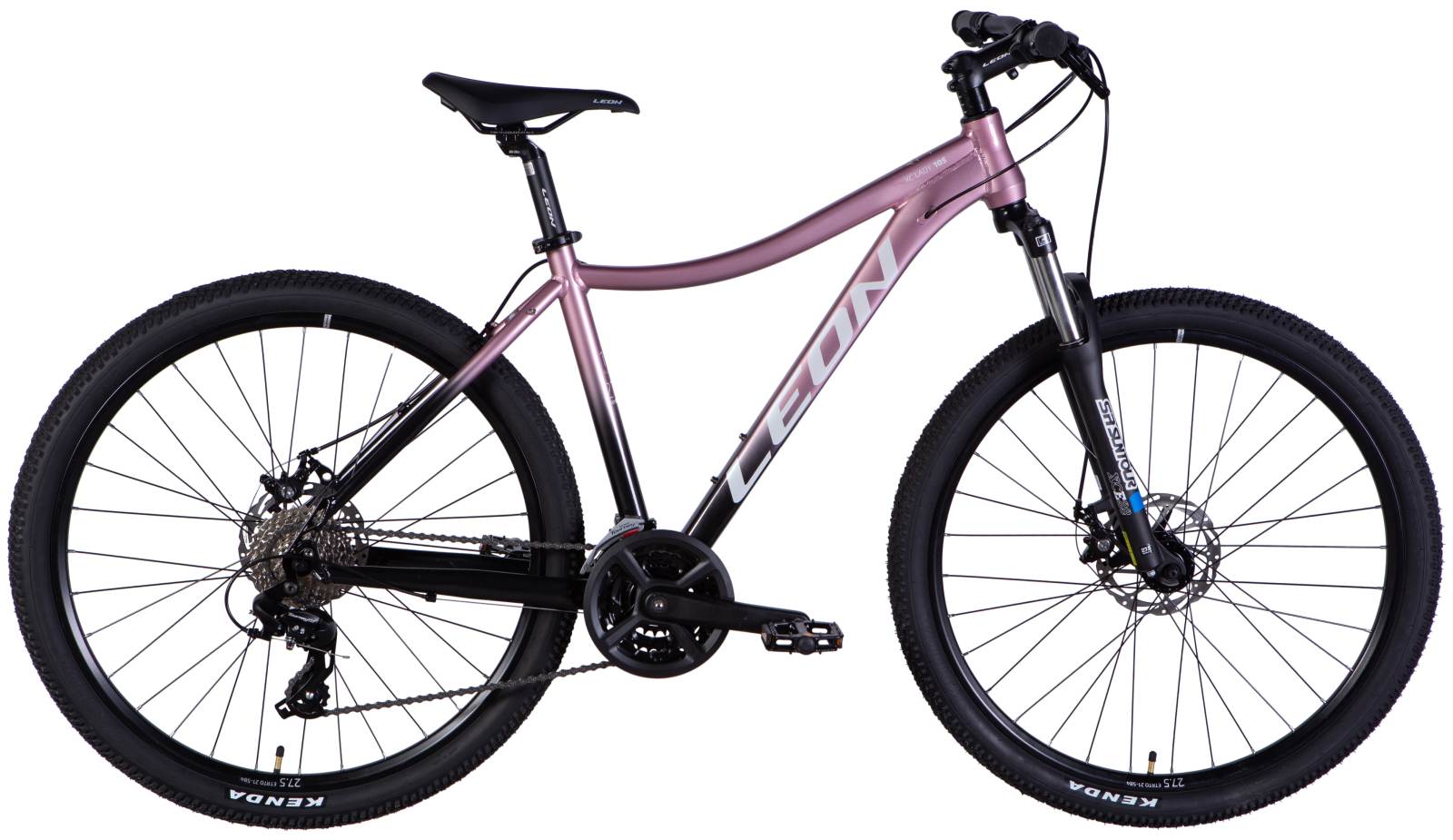 Велосипед Leon XC LADY 105 DD CS 27,5", размер M, рама 18", 2025, черный с розовым 